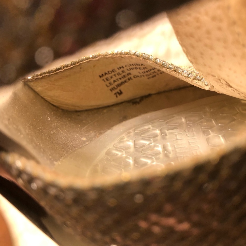Michael Kors Silver Glitter High Heel Sandals - Picture 12 of 16